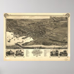 Nantucket Massachusetts 1881 Antique Panoramic Map posters