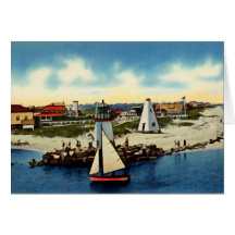 Nantucket Massachusetts Brant Point Light House Greeting Card