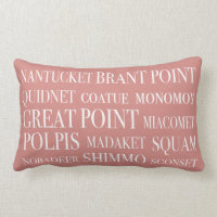 Nantucket Places Faded Red Beige &amp; White Pillows