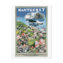 Nantucket Vintage Travel Poster postcards by vintagegiftmall Nantucket Vintage Travel Poster postcards