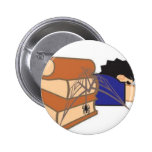 Não durma sobre o livro vai dar teia de aranha pinback buttons