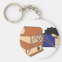 Não durma sobre o livro vai dar teia de aranha key chain