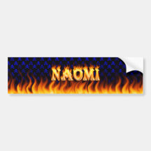 Naomi real fire and flames bumper sticker design.