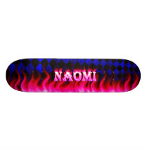 Naomi skateboard pink fire and flames design