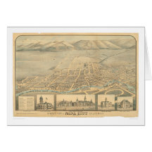 Napa, CA. Panoramic Map (0684A) Greeting Card