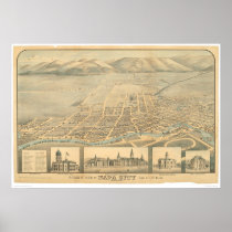 Napa, CA. Panoramic Map (0684A) Posters