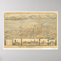 Napa, CA. Panoramic Map (0684A) Posters