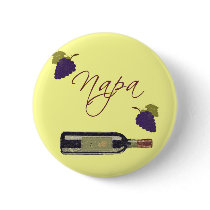 Napa Vintage Wine Bottle Pinback Buttons