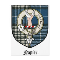 Napier Clan Crest Badge Tartan Post Card