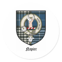 Napier Clan Crest Badge Tartan stickers