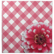 Napkins (Set of 4) - BiColor Zinnia on Lattice napkins