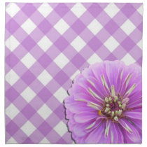 Napkins (Set of 4) - Lilac Zinnia on Lattice