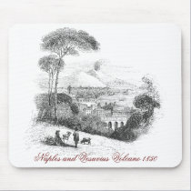 Naples and Vesuvius Volcano 1850 Mousepad