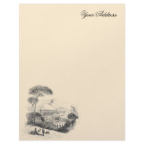 Naples Landscape Vesuvius 1850 Letterhead