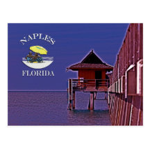 Naples Pier In Blues Postcard