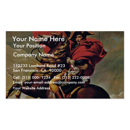 Napoleon Crossing The Alps,  By David Jacques-Loui Business Card