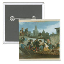 Napoleon III  Visiting Flood Victims of Pinback Buttons