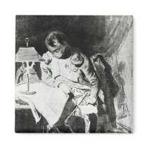 Napoleon studying his maps by lamplight, c.1800 magnets