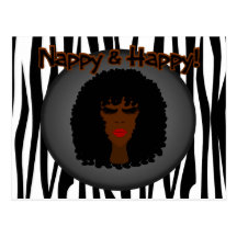 Nappy & Happy! With Beautiful Black Woman Postcard