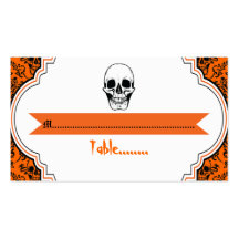 Naranja del damasco de los cráneos, tarjeta negra  tarjeta personal