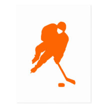 naranja del jugador de hockey tarjeta postal