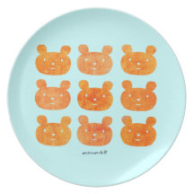 naranja del oso de la sonrisa plato de comida