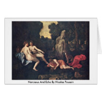 Narcissus And Echo By Nicolas Poussin Card