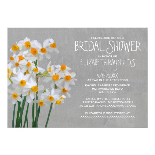 Narcissus Bridal Shower Invitations