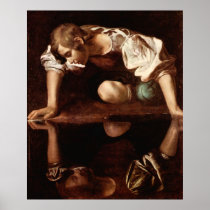 Narcissus by Caravaggio Posters