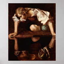 Narcissus by Caravaggio Posters