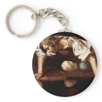 Narcissus, Caravaggio Keychains