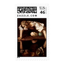 Narcissus, Caravaggio Postage