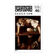 Narcissus, Caravaggio Postage