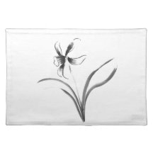 Narcissus, Sumi-e flower Place Mats