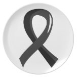 Narcolepsy Black Ribbon 3 Party Plates