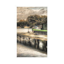 Narrow Boat and Jetty canvas print canvas prints
