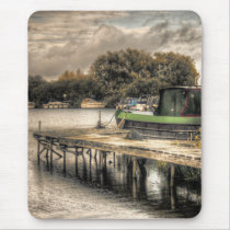 Narrow Boat and Jetty mouse mat mousepads