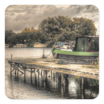 Narrow Boat and Jetty stickers stickers