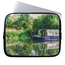 Narrow Boat on the river laptop sleeve laptop sleeves