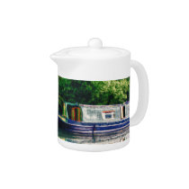Narrow Boat on the river teapot teapots