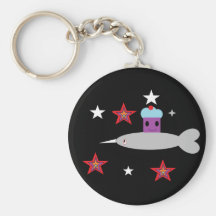 Narwhal and the Space cupcake Key Chains