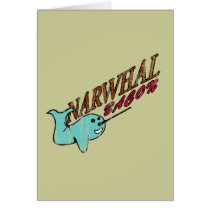 Narwhal Bacon Retro Logo Card
