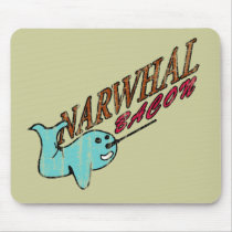 Narwhal Bacon Retro Logo Mousepads