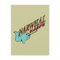 Narwhal Bacon Retro Logo Postcards