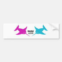 Narwhal Love Bumper Stickers