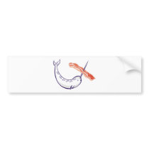 narwhal whale and bacon bumper stickers