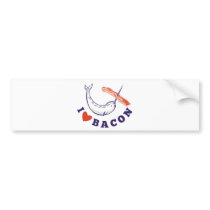 narwhal whale i love bacon bumper sticker