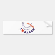 narwhal whale i love bacon bumper sticker