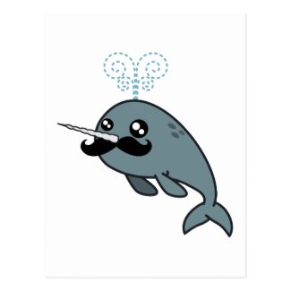 Narwhalstache Postcard