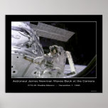 NASA Astronaut Newman Waves Back at Camera Print